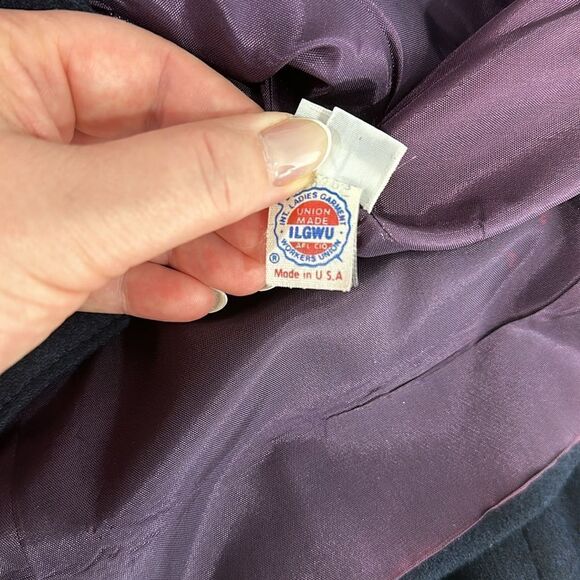 Anthony Fashions Black Single Breasted Two-Button Closure Blazer Size 14 - Picture 8 of 11